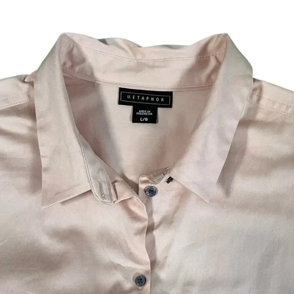 Metaphor Long Sleeve Blouse Button Up Front Size Large Used 97% Cotton - Picture 9 of 10